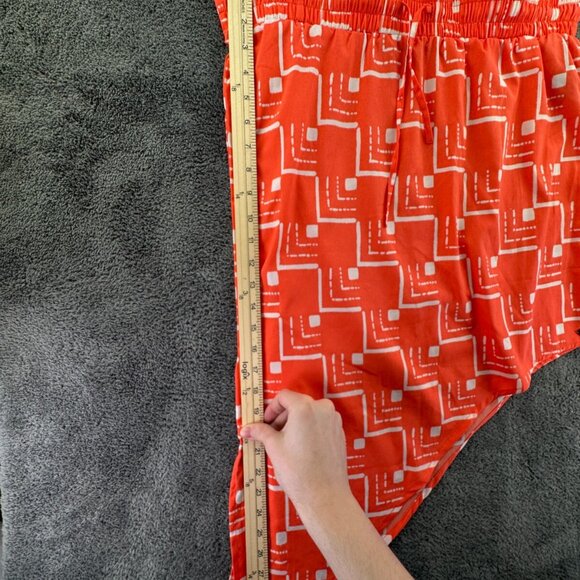 O’neill Women Orange White Skirt Asymmetric Small Drawstring Pull On Geometric - Picture 7 of 16
